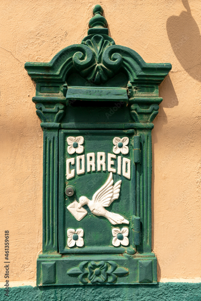 Vintage Brazilian mailbox. In portuguese Correio