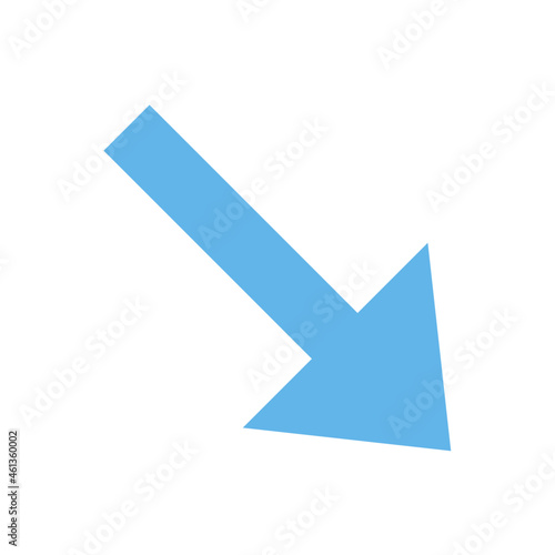 down right arrow flat icon