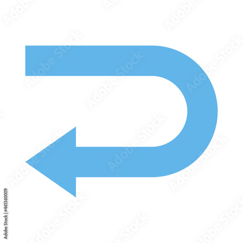 u turn flat icon