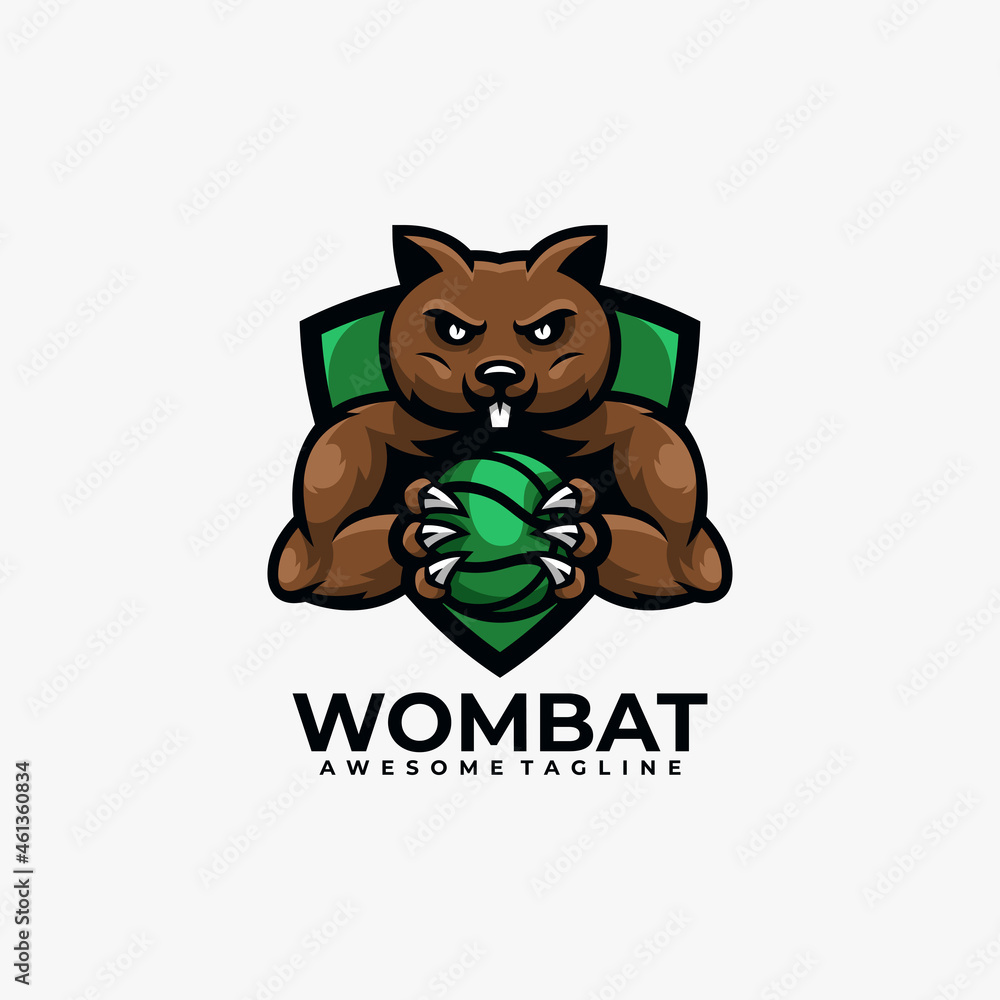 Wombat sport logo design vector Wombat sport logo design vector