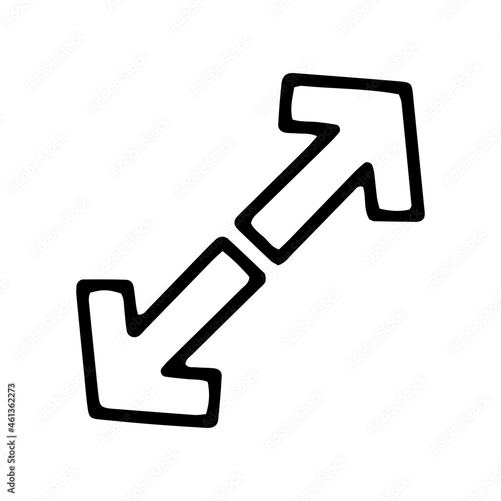 enlarge arrows line vector doodle simple icon enlarge arrows line vector doodle simple icon