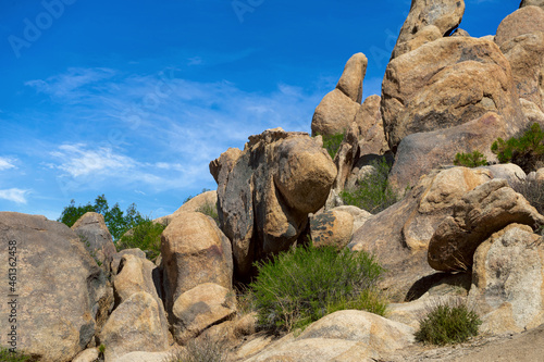 Large boulders on a hill in the Mojave Desert photo