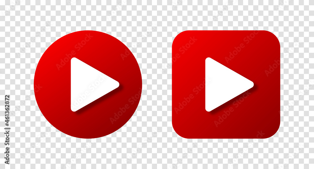 Play video icon, red buttons sign vector. Vector illustration. EPS10 Play video icon, red buttons sign vector. Vector illustration. EPS10