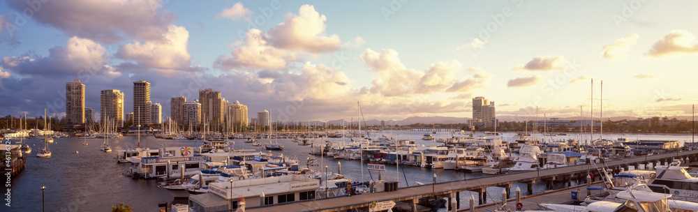 Boats moored in marina at Marina Mirage in Surfers Paradise - Australia Boats moored in marina at Marina Mirage in Surfers Paradise - Australia