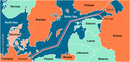 Map of natural gas transportation