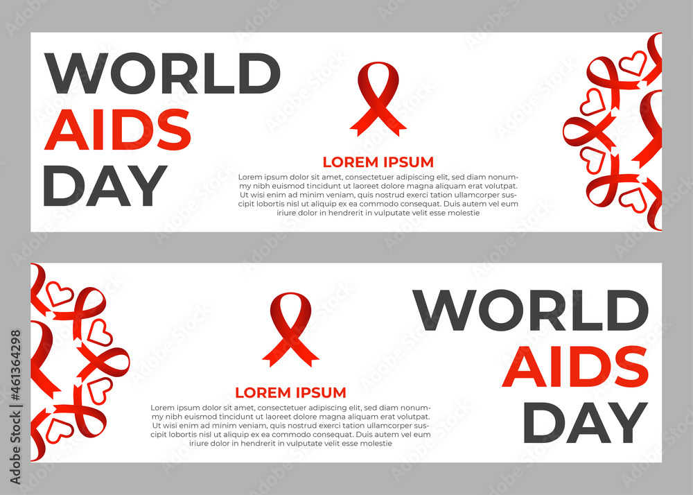 set of world aids day banners template design set of world aids day banners template design