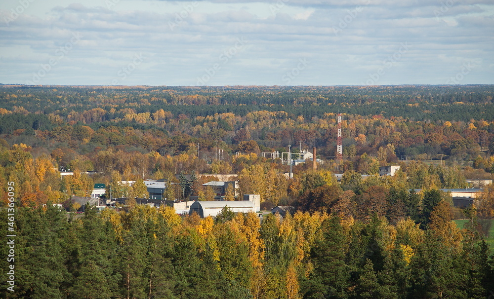 Aerial view of Kuldiga town in sunny autumn day, Latvia. Aerial view of Kuldiga town in sunny autumn day, Latvia.