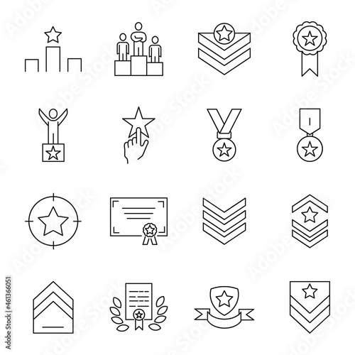Ranking icons set. Ranking pack symbol vector elements for infographic web