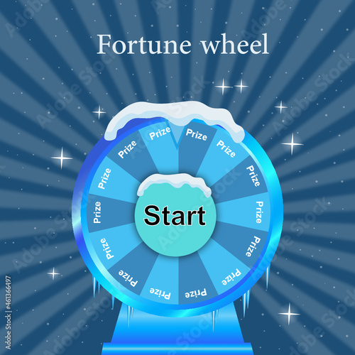 Fortune wheel with freezing, icy and snow theme, casino