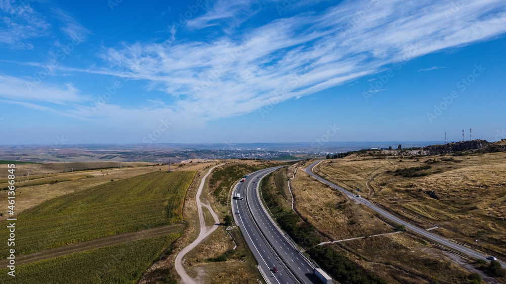 Romanian Highway Aerial View