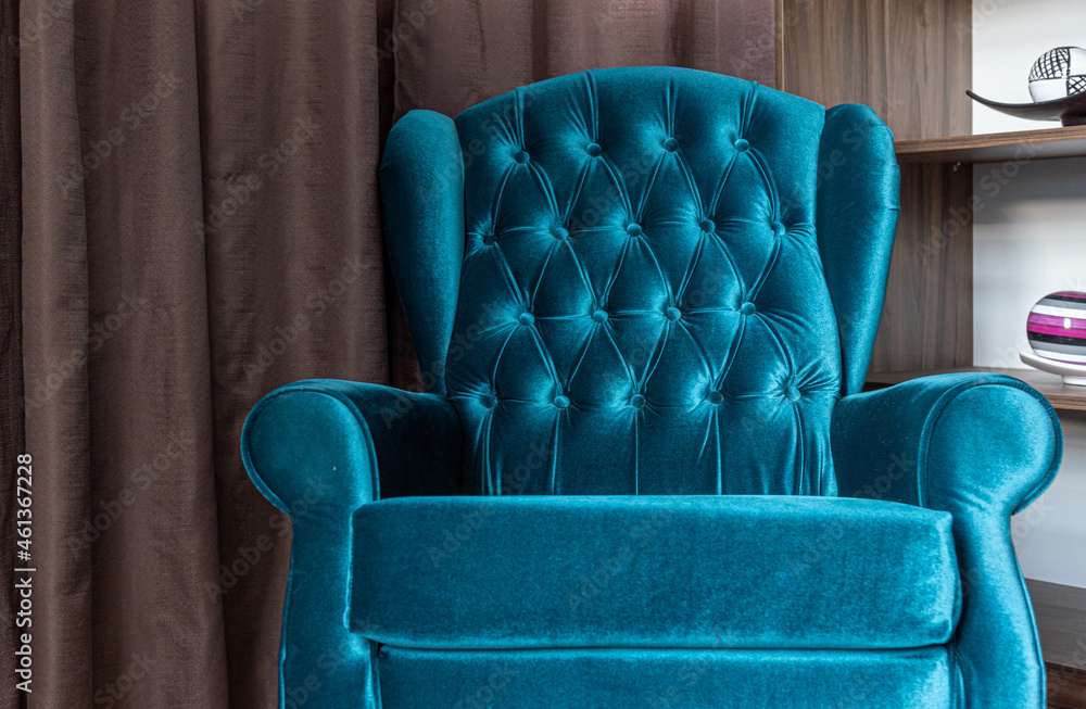 Obraz premium Blue psychology armchair in a clinical setting