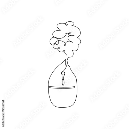 Humidifier continuous line drawing. One line art of home appliance, humidification, climate in the apartment, moisture level.
