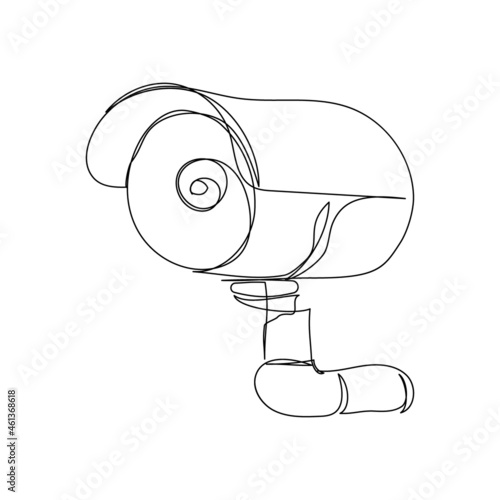 Videcam continuous line drawing. One line art of home appliance, cctv, smart technology, security, surveillance.