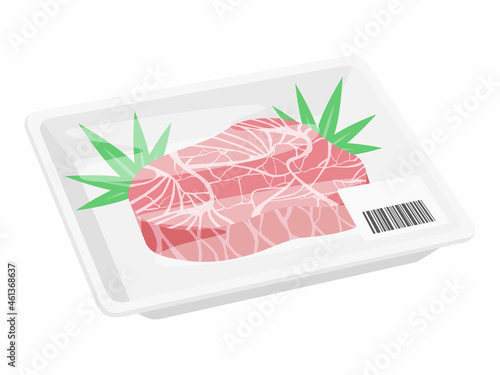 パックに入ったシャトーブリアンの肉のイラスト