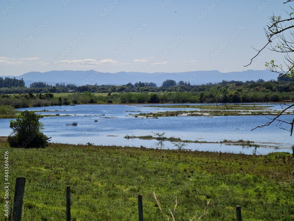 campo, lagoa, lazer, água, açude