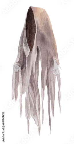 Watercolor Ghost, Isolated on white background