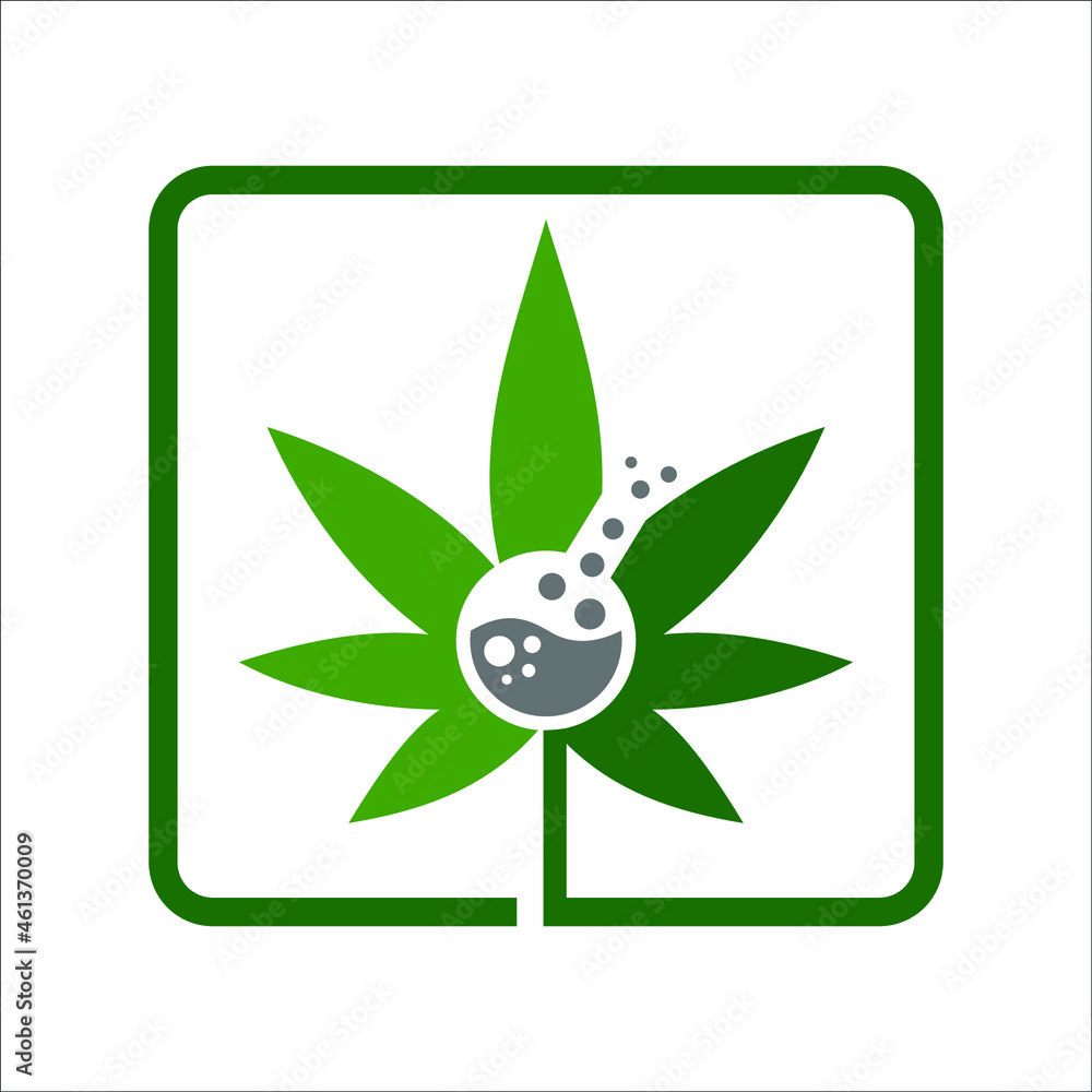cannabis or marijuana with glass lab in the middle cannabis or marijuana with glass lab in the middle