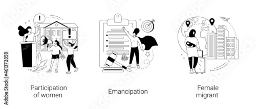 Gender equality abstract concept vector illustrations.