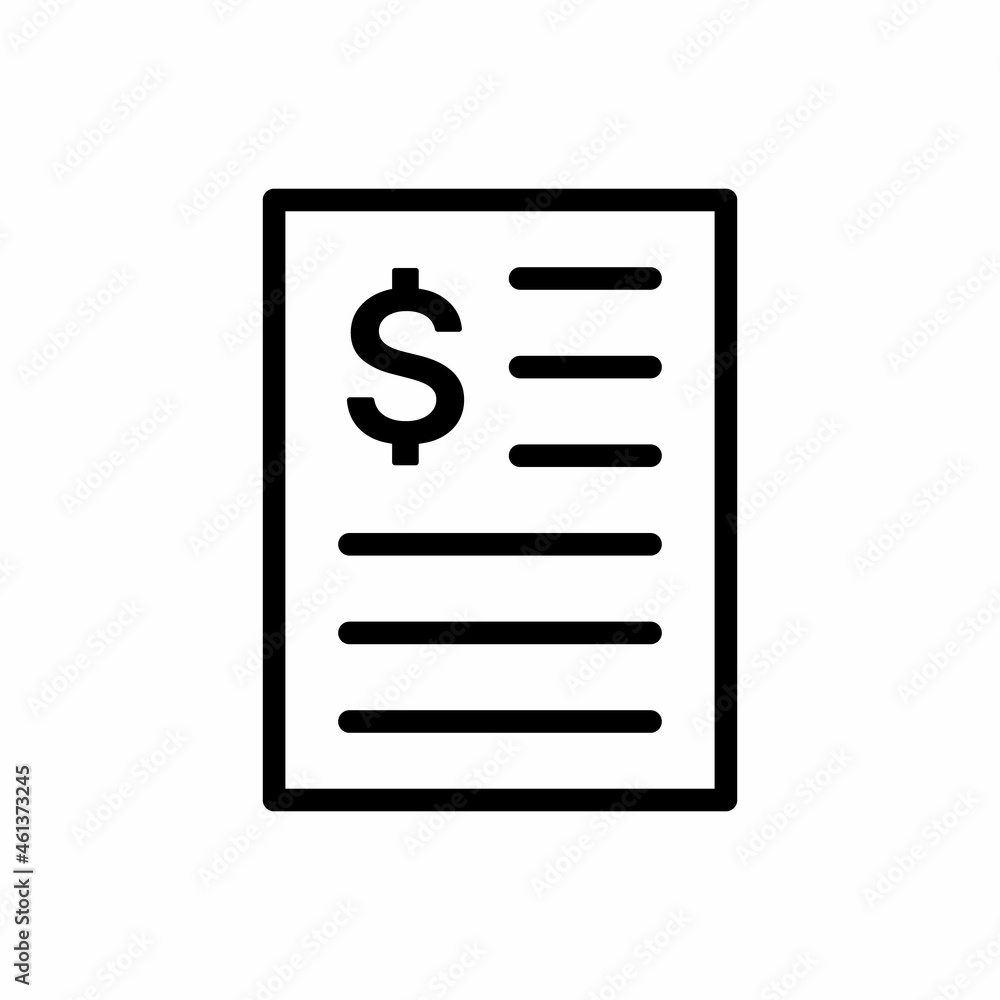 financial billing statement or expense invoice report flat icon vector illustration
