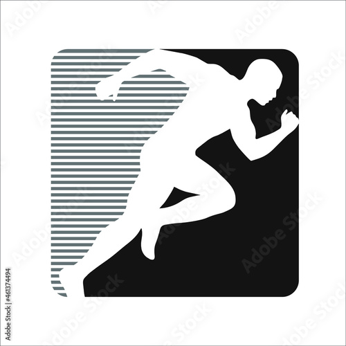 running icon in square