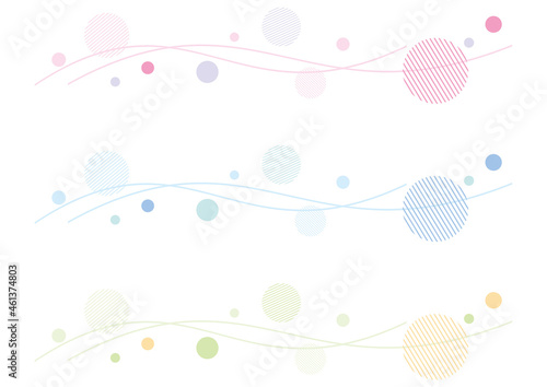 丸と曲線のデザインパーツセット