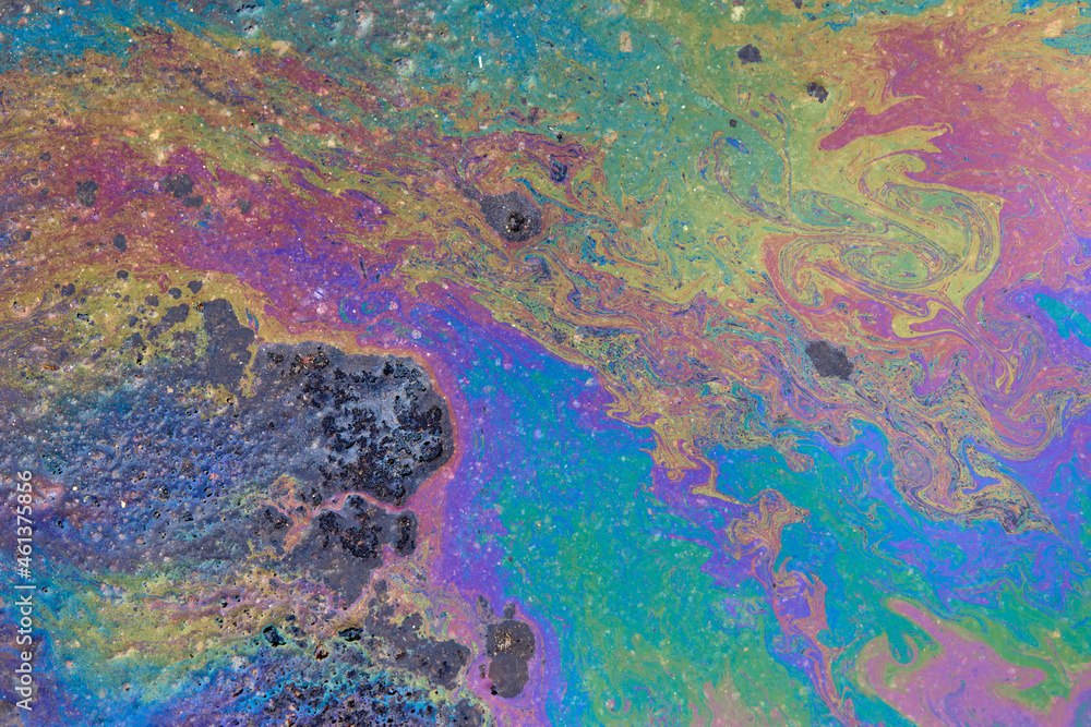 Abstract background from engine oil or gasoline, Oil slick