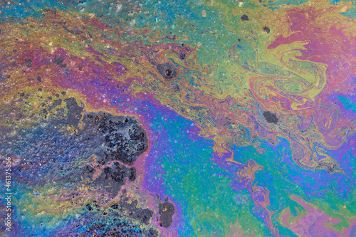 Abstract background from engine oil or gasoline  Oil slick
