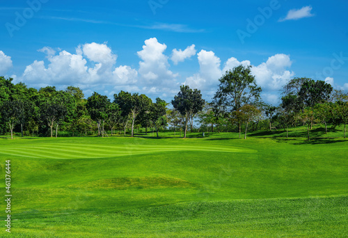 Pattaya Green Golf Course Thailand Beautifully landscaped golf course, green lawn, rich in good weather.