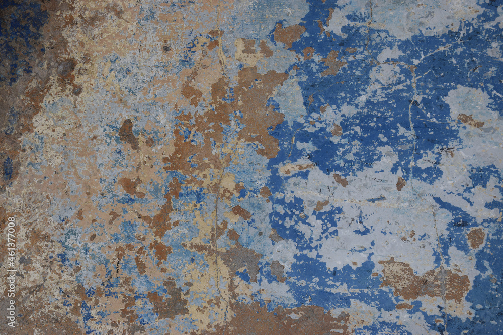 Fototapeta premium Rustic urban concrete wall with decayed grunge paint effect