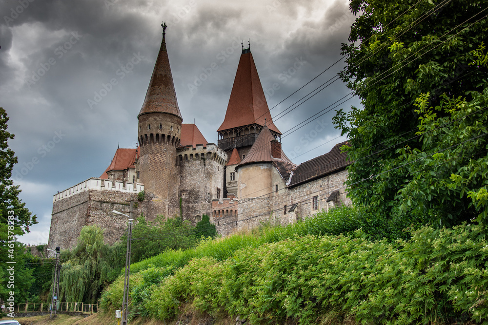 ROMANIA , Corvin Castle, Hunyadi Castle or Hunedoara Castle, july 2021 , Transylvania, 