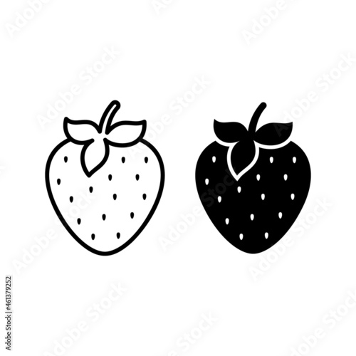Vector Strawberry Icons on White Background