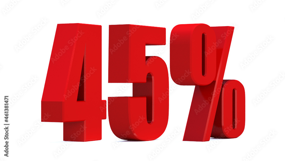 45 Percent off 3d Sign on White Background, Special Offer 45% Discount Tag, Sale Up to 45 Percent Off,big offer, Sale, Special Offer Label, Sticker, Tag, Banner, Advertising, offer 45 Percent off 3d Sign on White Background, Special Offer 45% Discount Tag, Sale Up to 45 Percent Off,big offer, Sale, Special Offer Label, Sticker, Tag, Banner, Advertising, offer