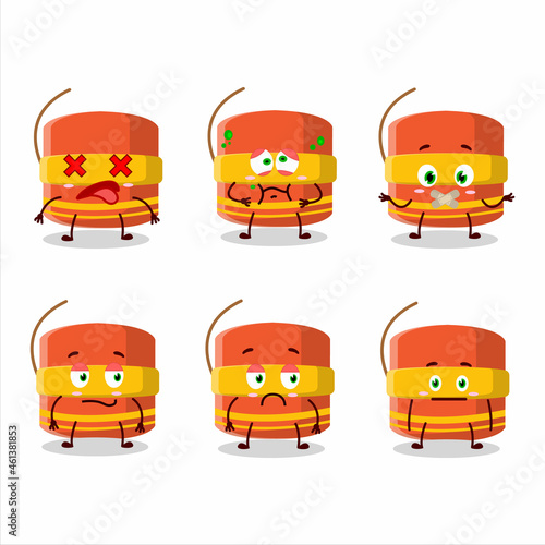 Cylindrical firecracker cartoon character with nope expression