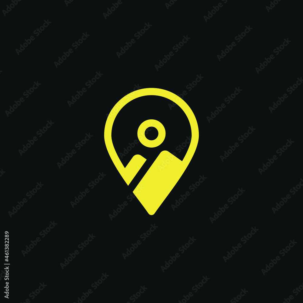 abstract mountain pin logo vector abstract mountain pin logo vector