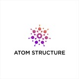 atom structure molecular logo vector, biotechnology element design template