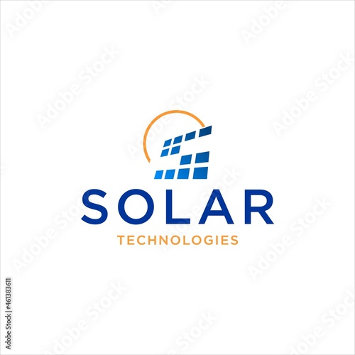 solar panel logo design. s letter and cell energy tech for renewable electric vector template