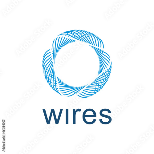 Blue wires circular logo template