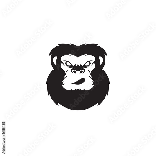 HEAD MONKEY CHIMP GORILLA SILHOUETTE LOGO VECTOR ICON SYMBOL ILLUSTRATION MINIMALIST DESIGN