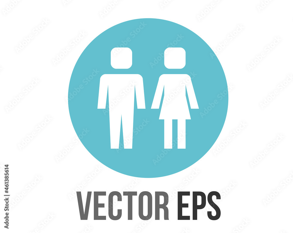 vector gradient blue restroom circle icon button with iconography of man and woman vector gradient blue restroom circle icon button with iconography of man and woman