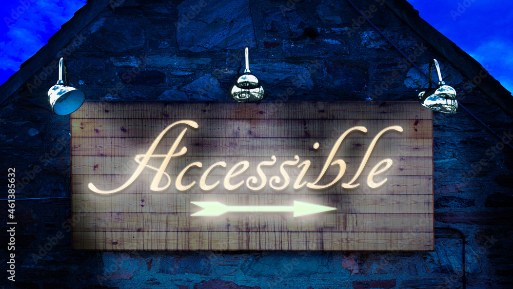 Naklejka premium Street Sign to Accessible