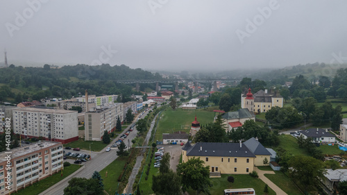 Aerial view of the town of Hanusovce nad Toplou in Slovakia photo