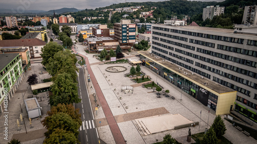 Aerial view of the town of Vranov nad Toplou in Slovakia photo