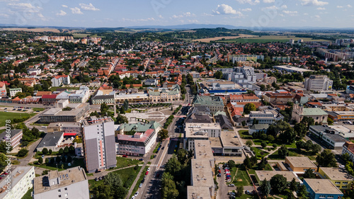 Aerial view of the town of Levice in Slovakia
