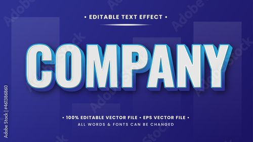 Company 3d Text Style Effect. Editable illustrator text style.