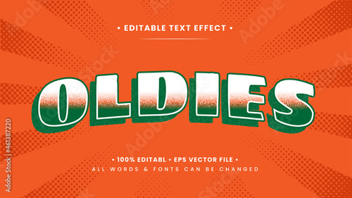 Vintage Oldies Retro 3d Text Style Effect. Editable illustrator text style.