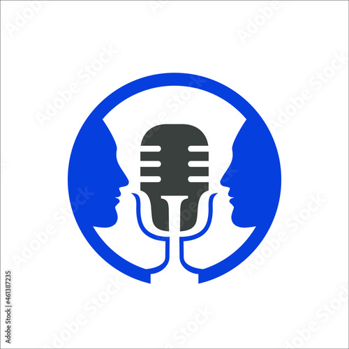 Psy logo icon with face and microphone