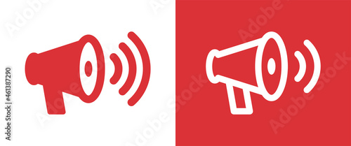 Electric megaphone icon. Loudspeaker symbol
