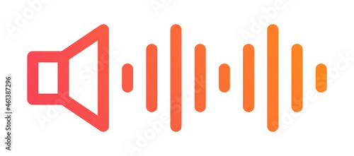 Speaker with sound wave icon vector illustration.