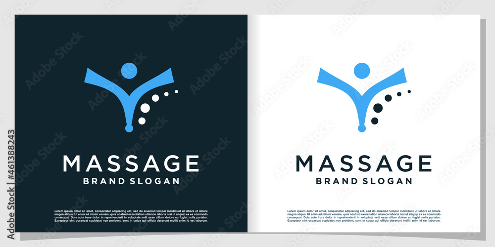 Naklejka premium Massage logo with creative element Premium Vector part 1