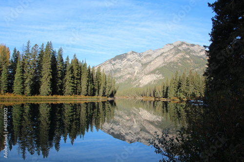 Fototapeta Naklejka Na Ścianę i Meble -  October Reflections On The Bow, Banff National Park, Alberta